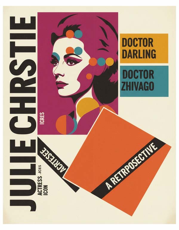Julie Christie reimagined minimalist actor portrait