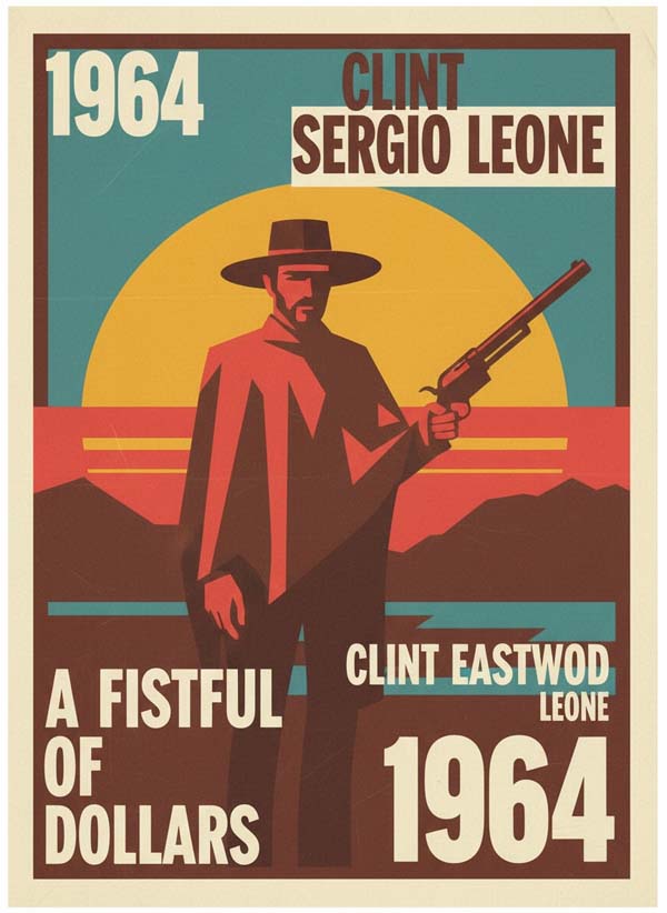 A Fistful of Dollars (1964) reimagined minimalist movie poster