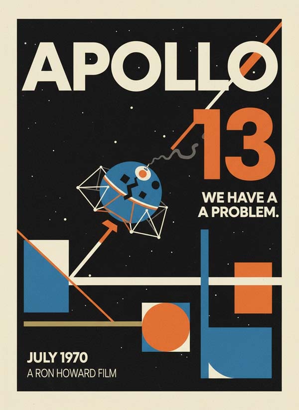 Apollo 13 (1995) reimagined minimalist movie poster
