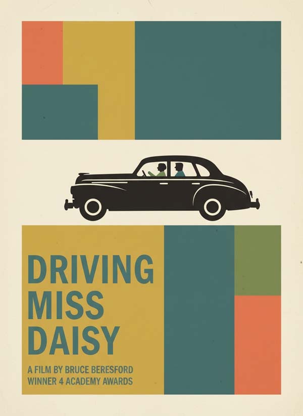 Driving Miss Daisy (1989) reimagined minimalist movie poster