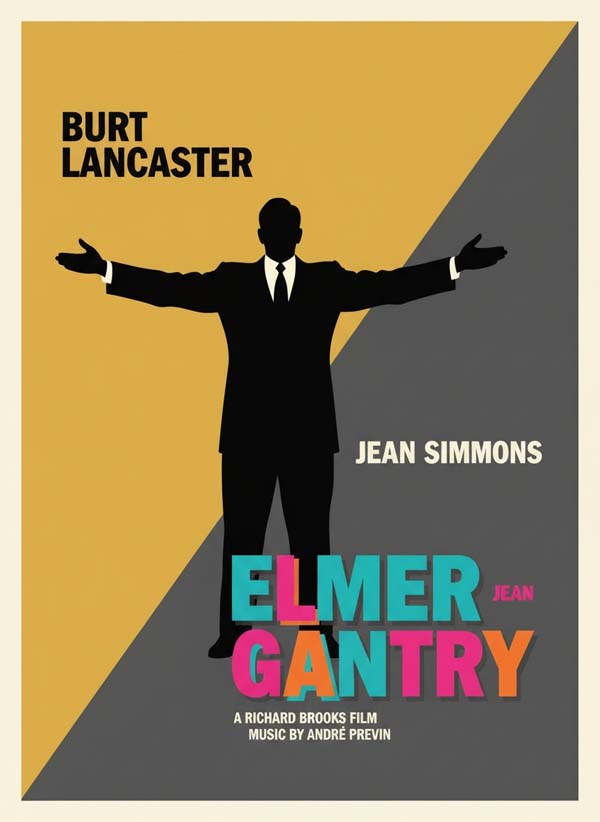 Elmer Gantry (1960) reimagined minimalist movie poster