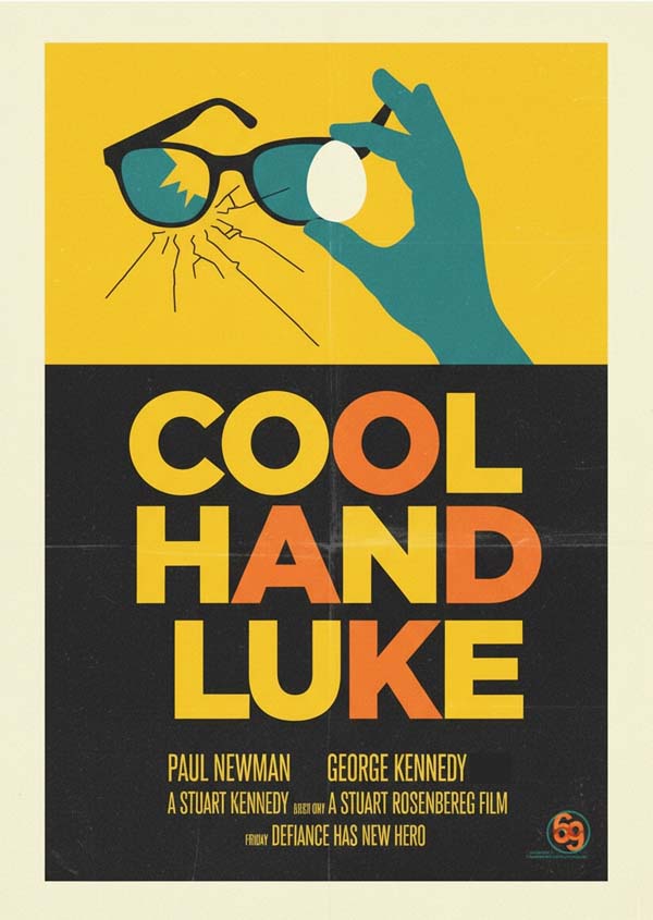 Cool Hand Luke (1967) reimagined minimalist movie poster