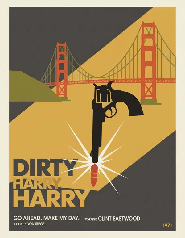 Dirty Harry (1971) reimagined minimalist movie poster