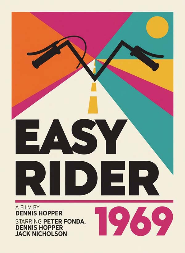 Easy Rider (1969) reimagined minimalist movie poster