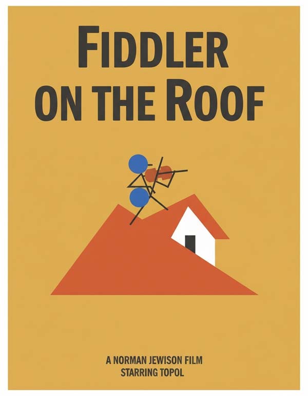 Fiddler on the Roof (1971) reimagined minimalist movie poster