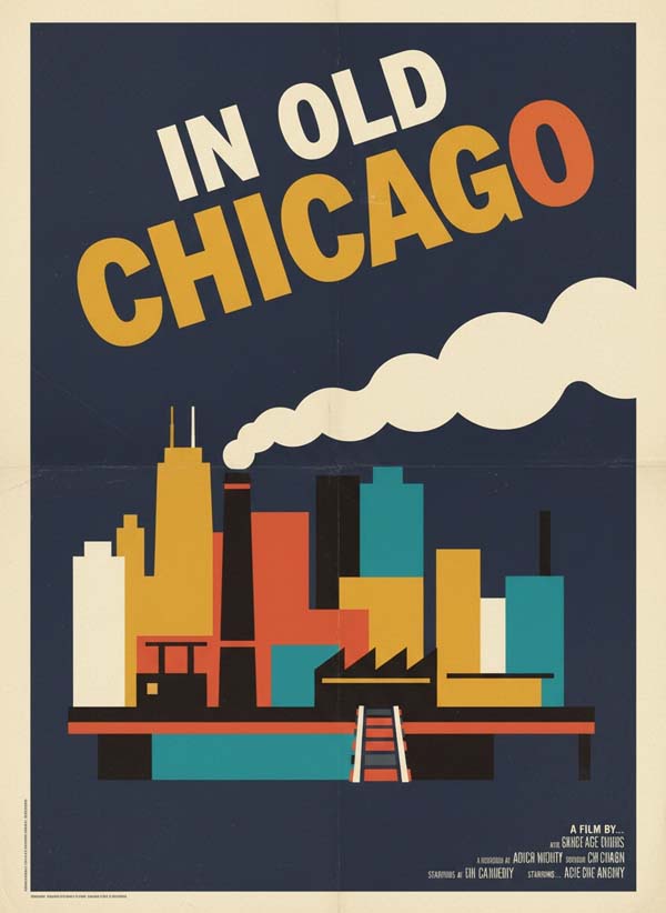 In Old Chicago (1937) reimagined minimalist movie poster