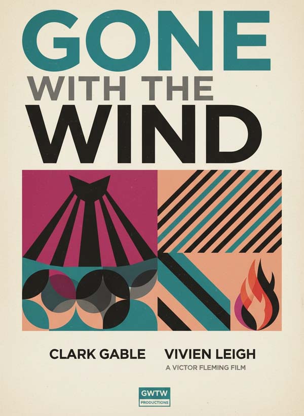 Gone with the Wind (1939) reimagined minimalist movie poster