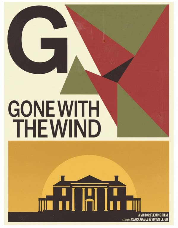 Gone with the Wind (1939) reimagined minimalist movie poster