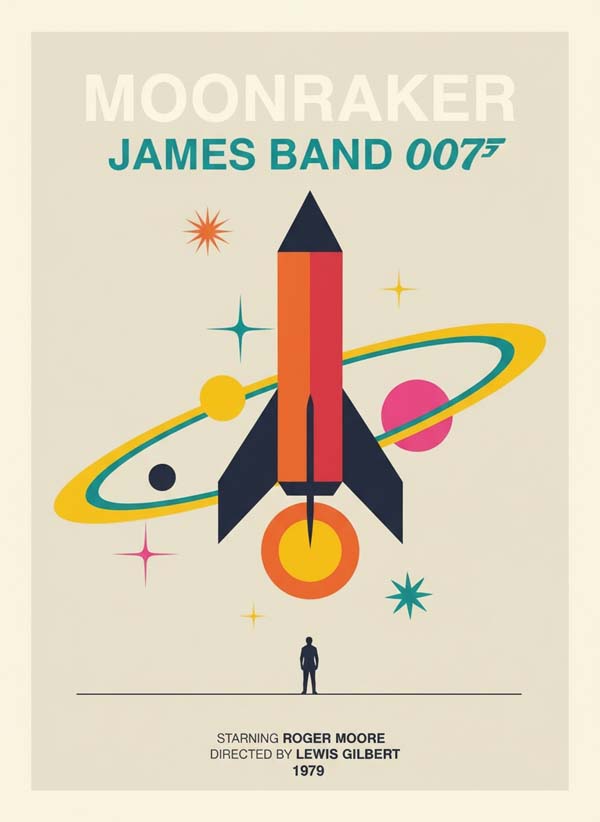 Moonraker (1979) reimagined minimalist movie poster