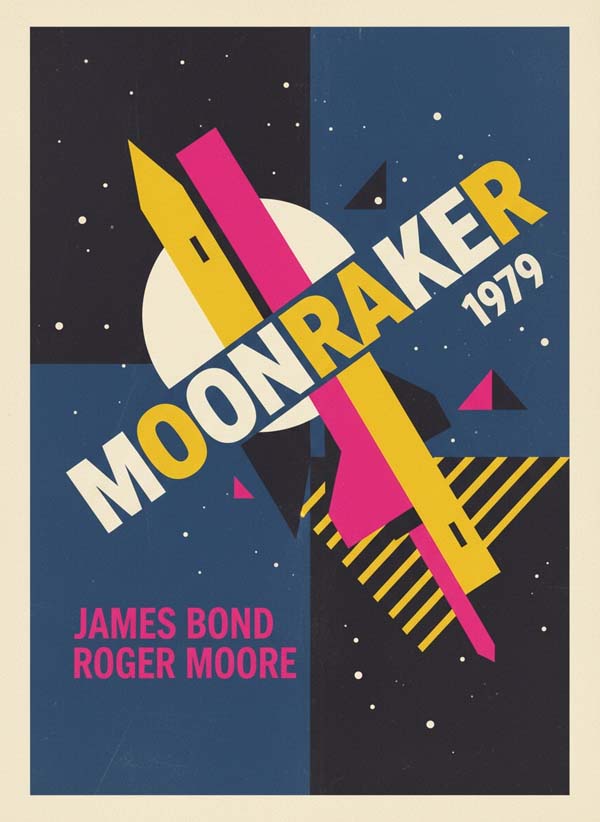 Moonraker (1979) reimagined minimalist movie poster