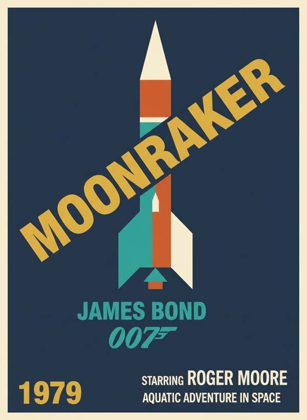 Moonraker (1979) reimagined minimalist movie poster