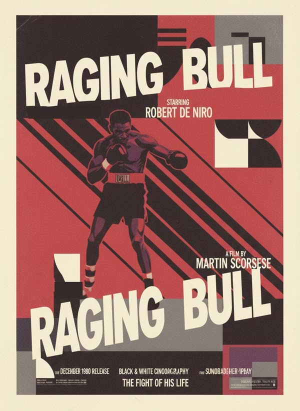 Raging Bull (1980) reimagined minimalist movie poster