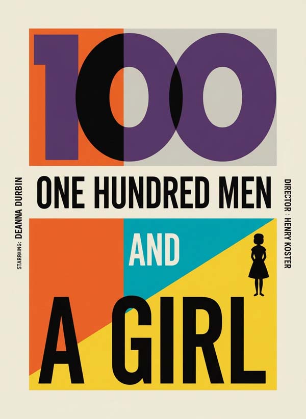 One Hundred Men and a Girl (1937) reimagined minimalist movie poster