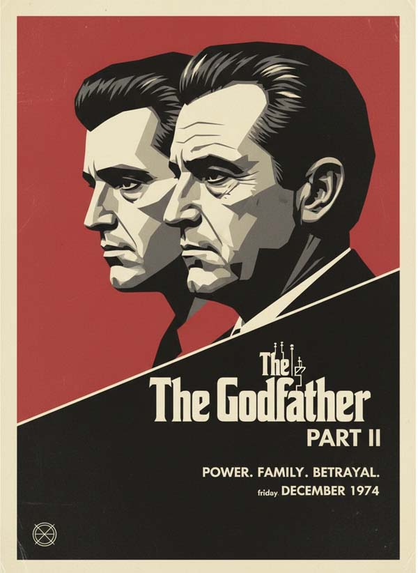 The Godfather Part II (1974) reimagined minimalist movie poster