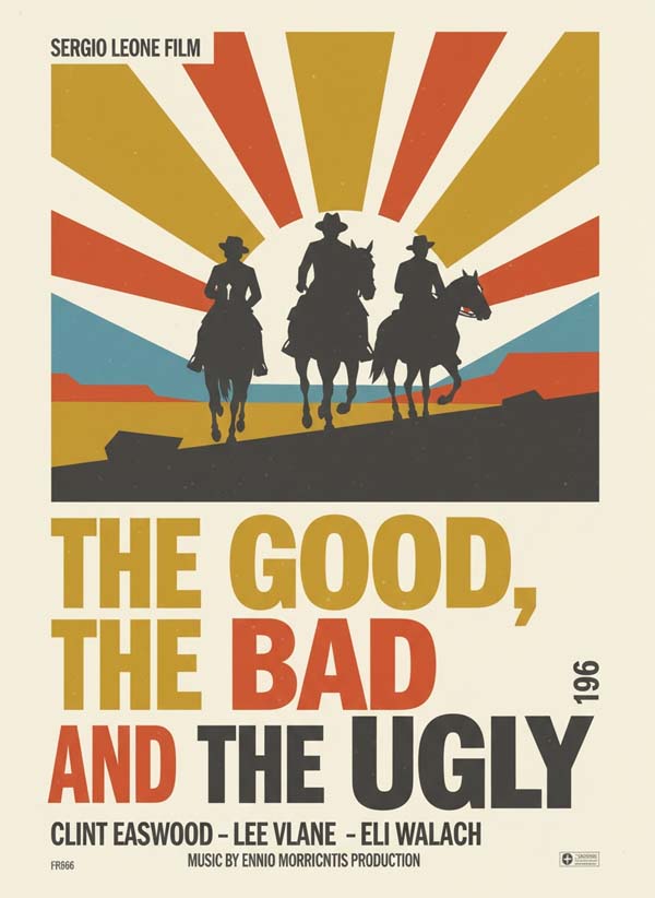 The Good, the Bad and the Ugly (1966) reimagined minimalist movie poster