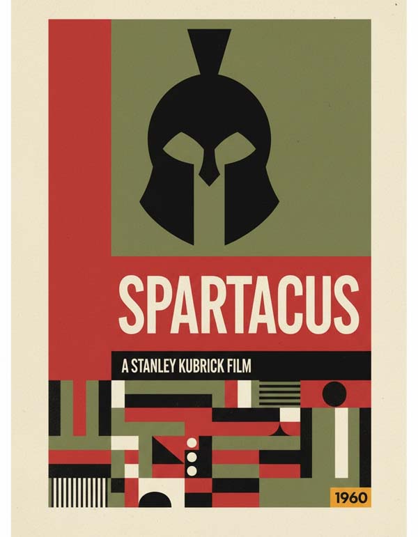 Spartacus (1960) reimagined minimalist movie poster