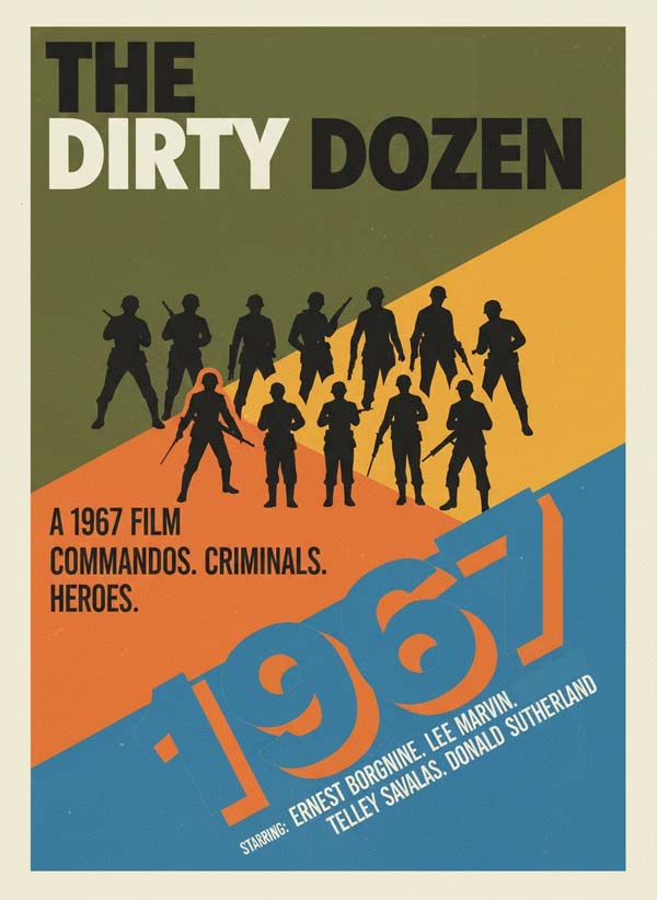 The Dirty Dozen (1967) reimagined minimalist movie poster
