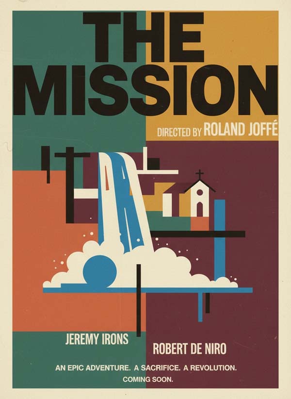 The Mission (1986) reimagined minimalist movie poster