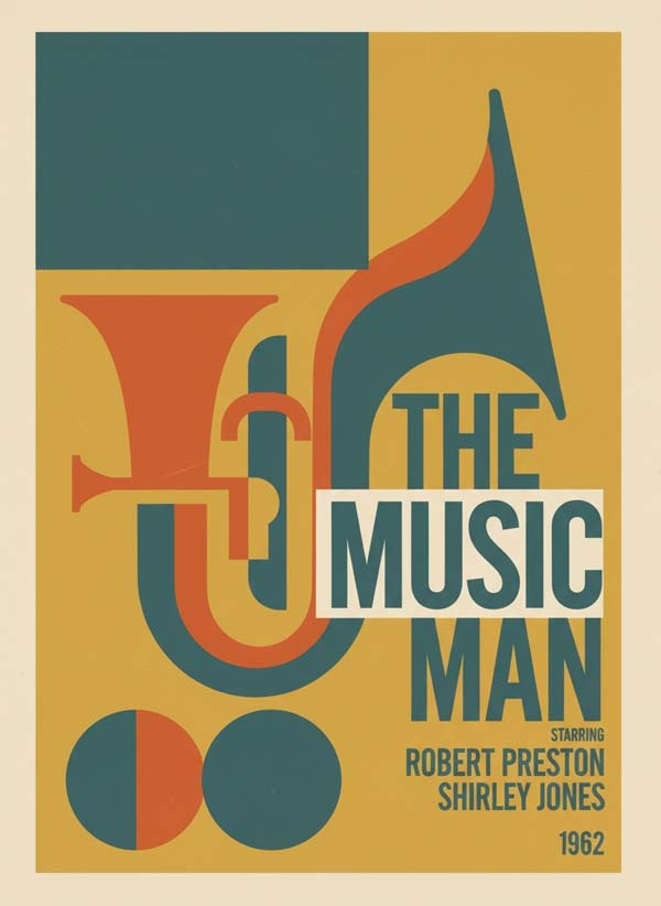 The Music Man (1962) reimagined minimalist movie poster