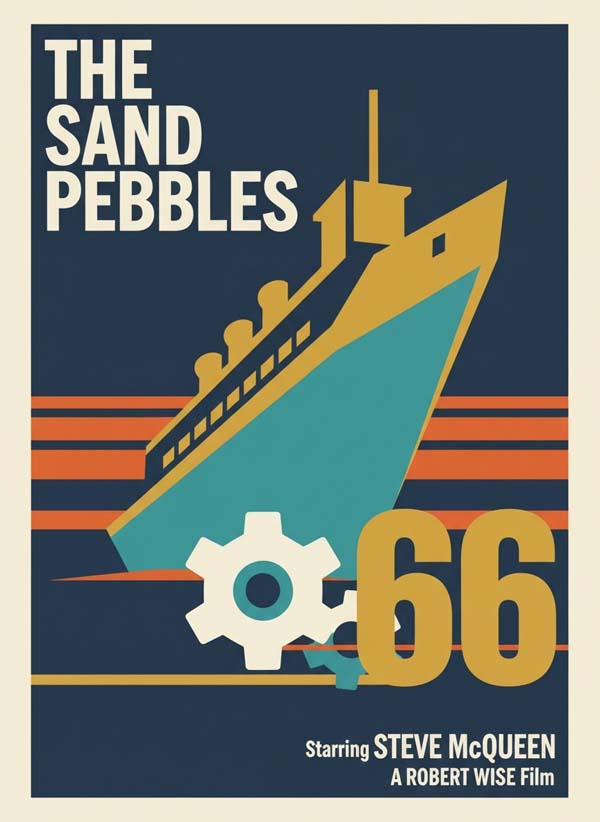 The Sand Pebbles (1966) reimagined minimalist movie poster