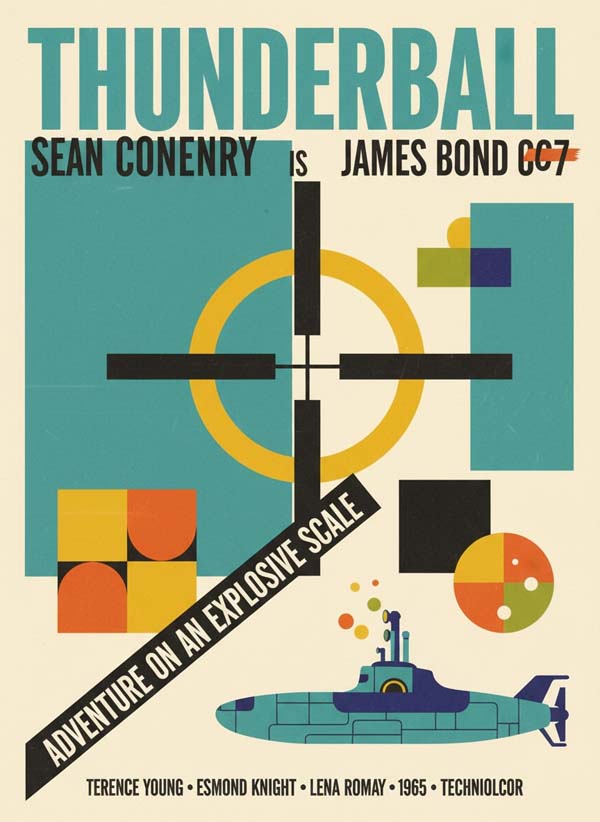 Thunderball (1965) reimagined minimalist movie poster