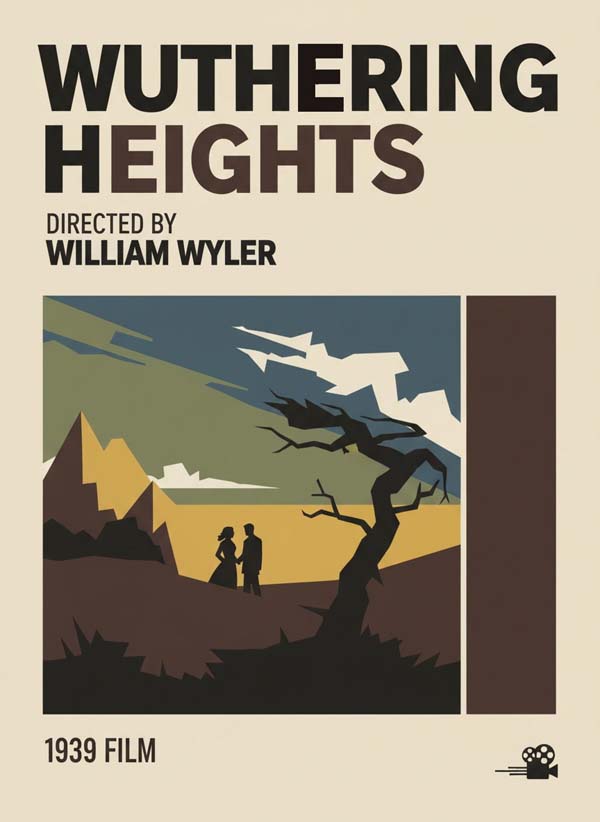 Wuthering Heights (1939) reimagined minimalist movie poster