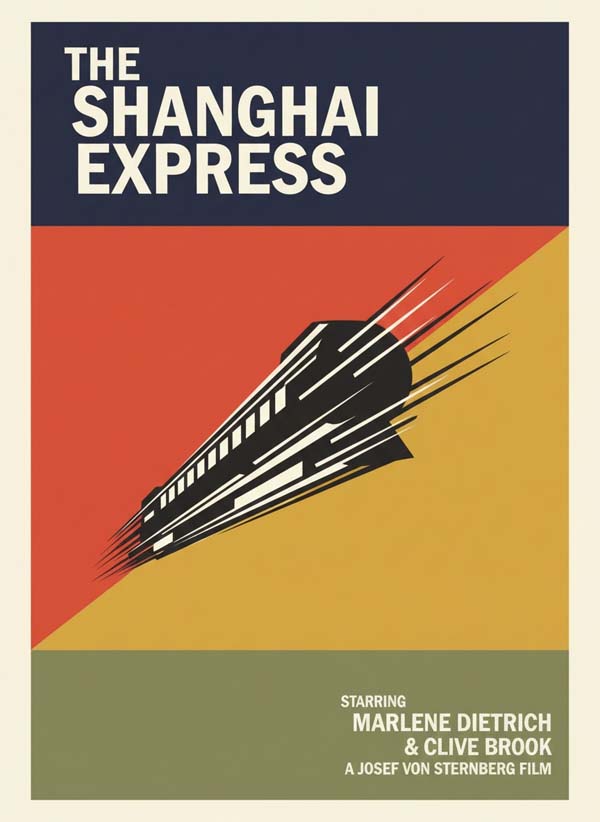 Shanghai Express (1932) reimagined minimalist movie poster