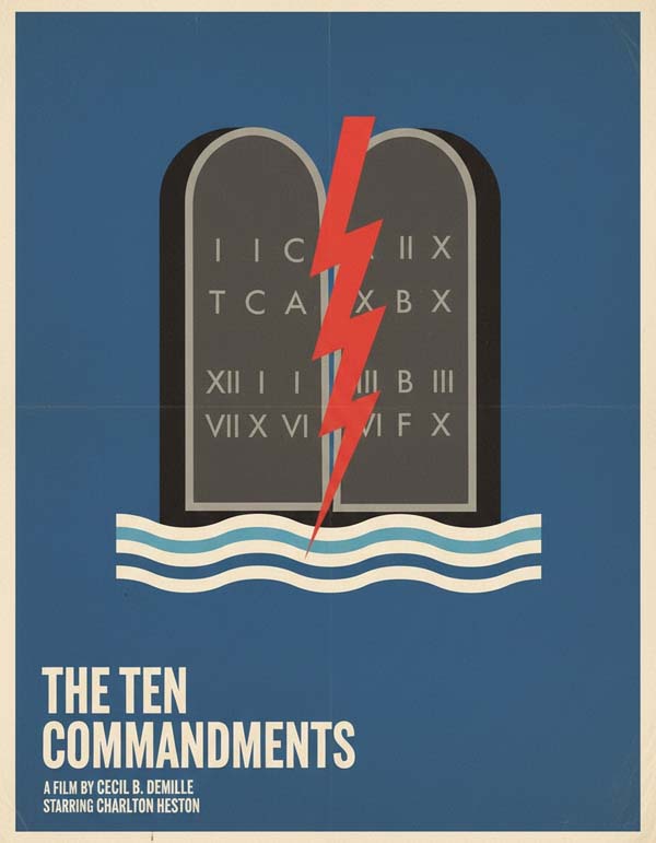 The Ten Commandments (1956) reimagined minimalist movie poster