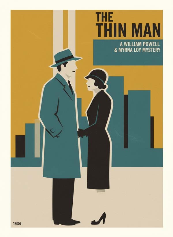 The Thin Man (1934) reimagined minimalist movie poster