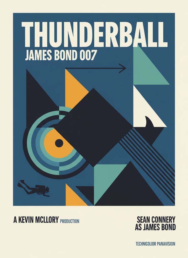 Thunderball (1965) reimagined minimalist movie poster