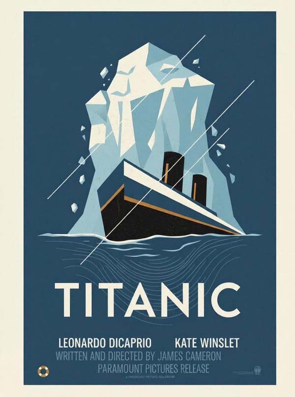 Titanic (1997) reimagined minimalist movie poster