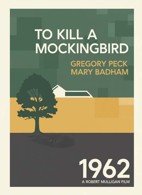 To Kill a Mockingbird (1962) reimagined minimalist movie poster