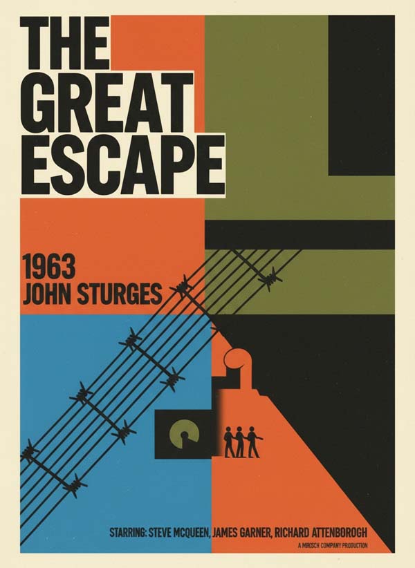 The Great Escape (1963) reimagined minimalist movie poster