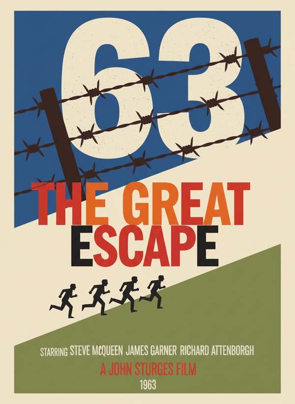 The Great Escape (1963) reimagined minimalist movie poster