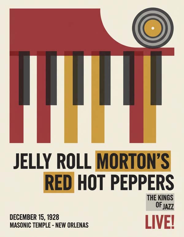 Jelly Roll Morton reimagined jazz musician portrait
