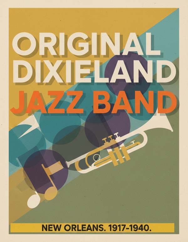 Original Dixieland Jass Band reimagined jazz musician portrait