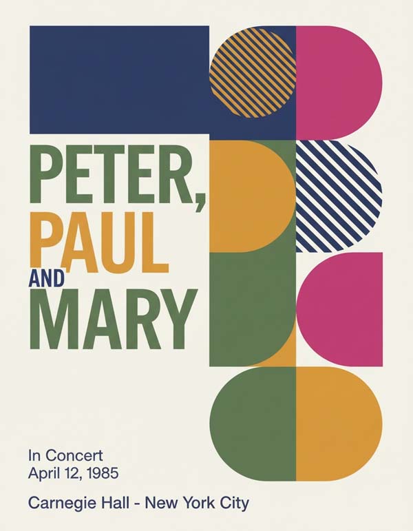Peter, Paul and Mary reimagined popular music group portrait