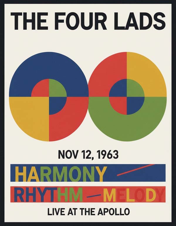 The Four Lads reimagined popular music group portrait