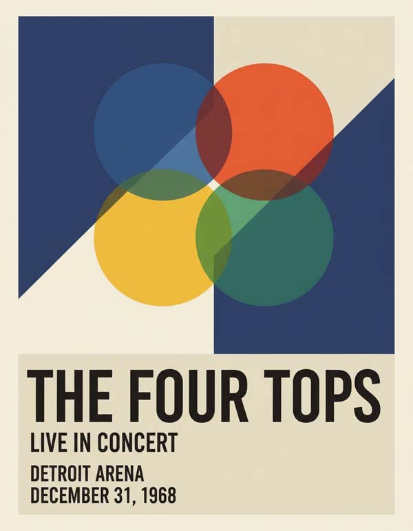 The Four Tops reimagined popular music group portrait