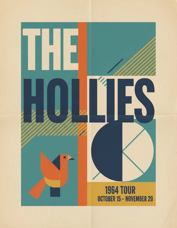 The Hollies reimagined popular music group portrait