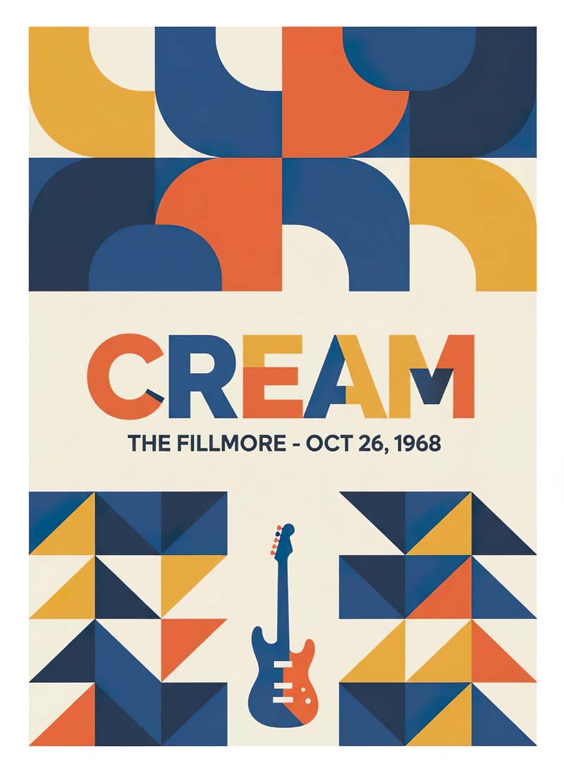 Cream reimagined rock musician portrait