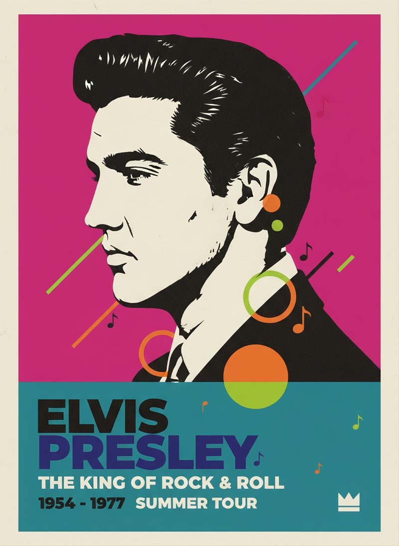 Elvis Presley reimagined rock musician portrait