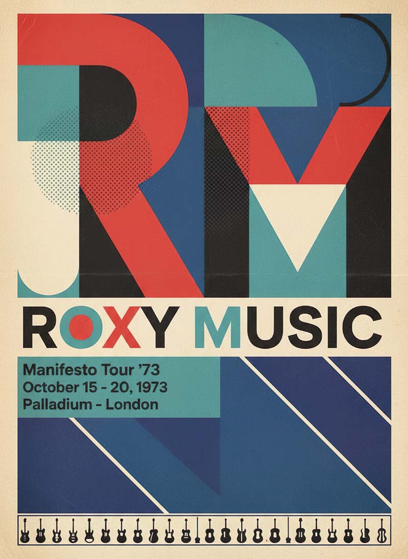 Roxy Music reimagined rock musician portrait