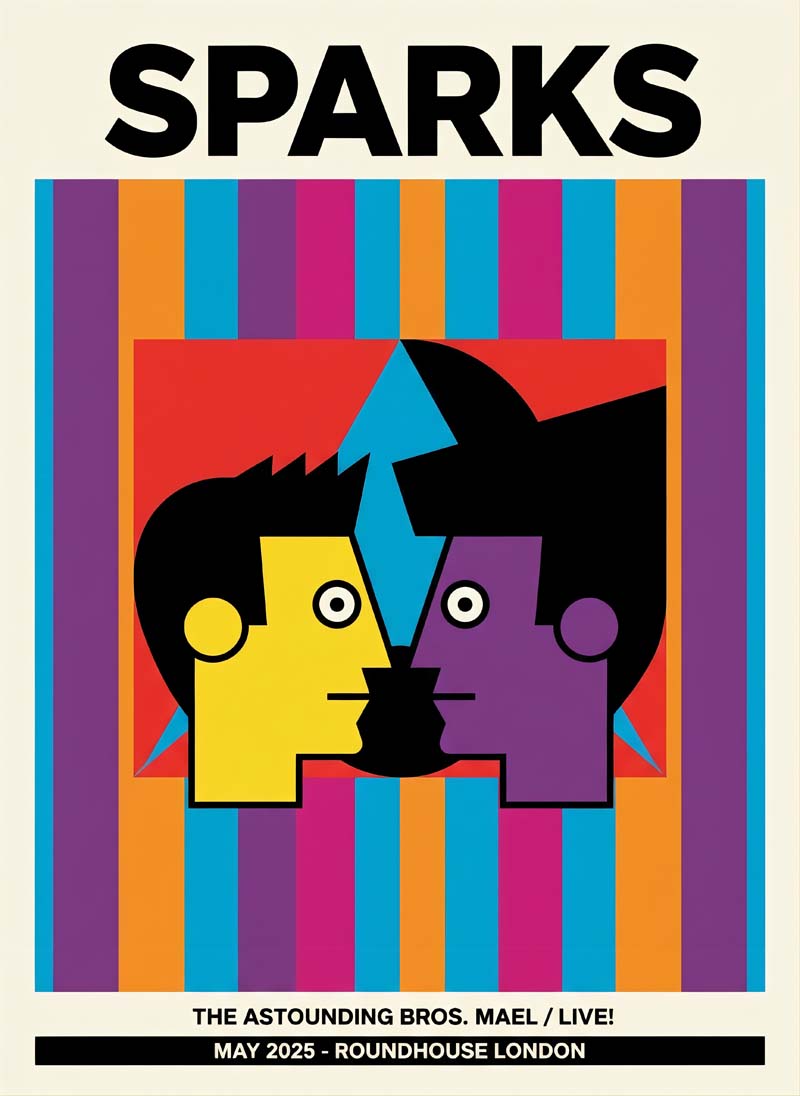 Sparks reimagined rock musician portrait