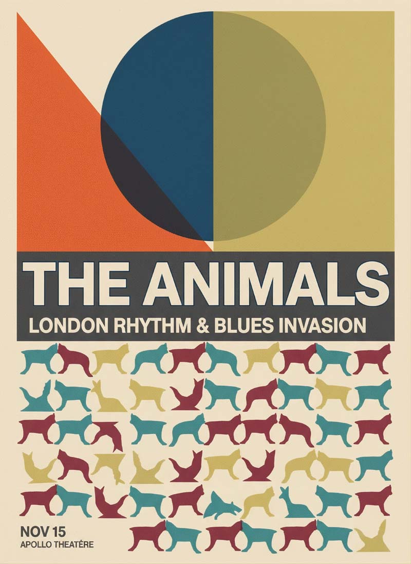 The Animals reimagined rock musician portrait