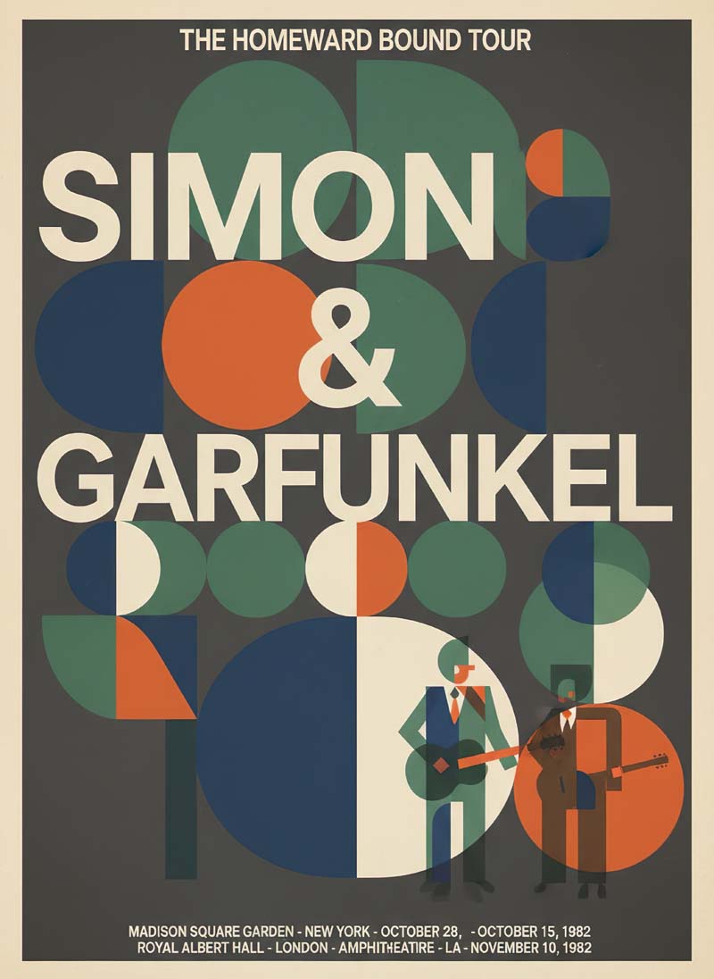 Simon & Garfunkel reimagined rock musician portrait