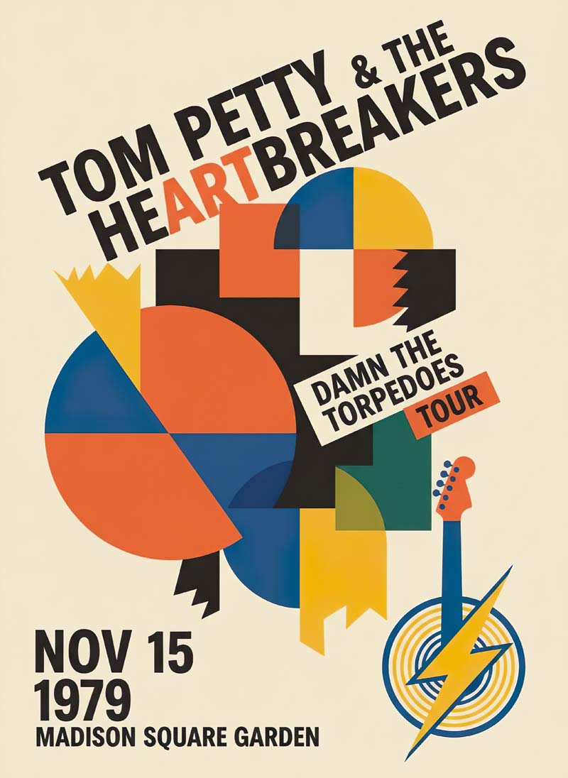 Tom Petty reimagined rock musician portrait