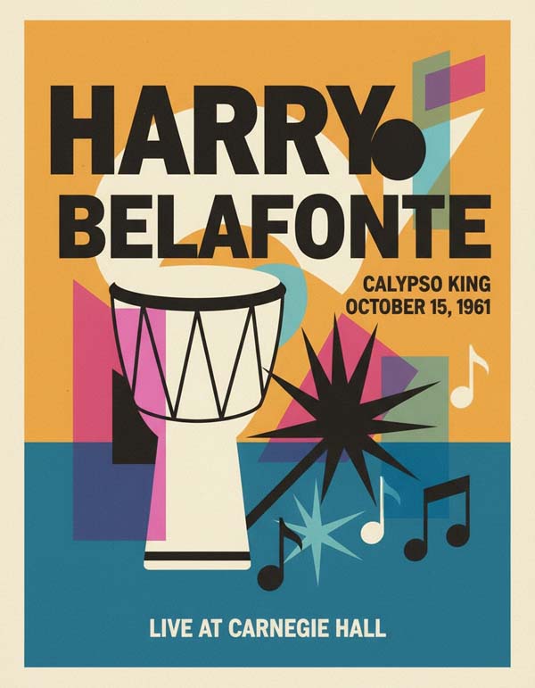 Harry Belafonte reimagined singer portrait